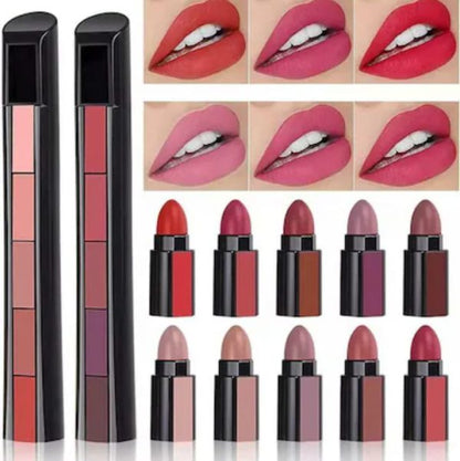 5 In 1 Huda Beauty Lipstick Nude Shades Matte Lipsticks Waterproof | Long Lasting